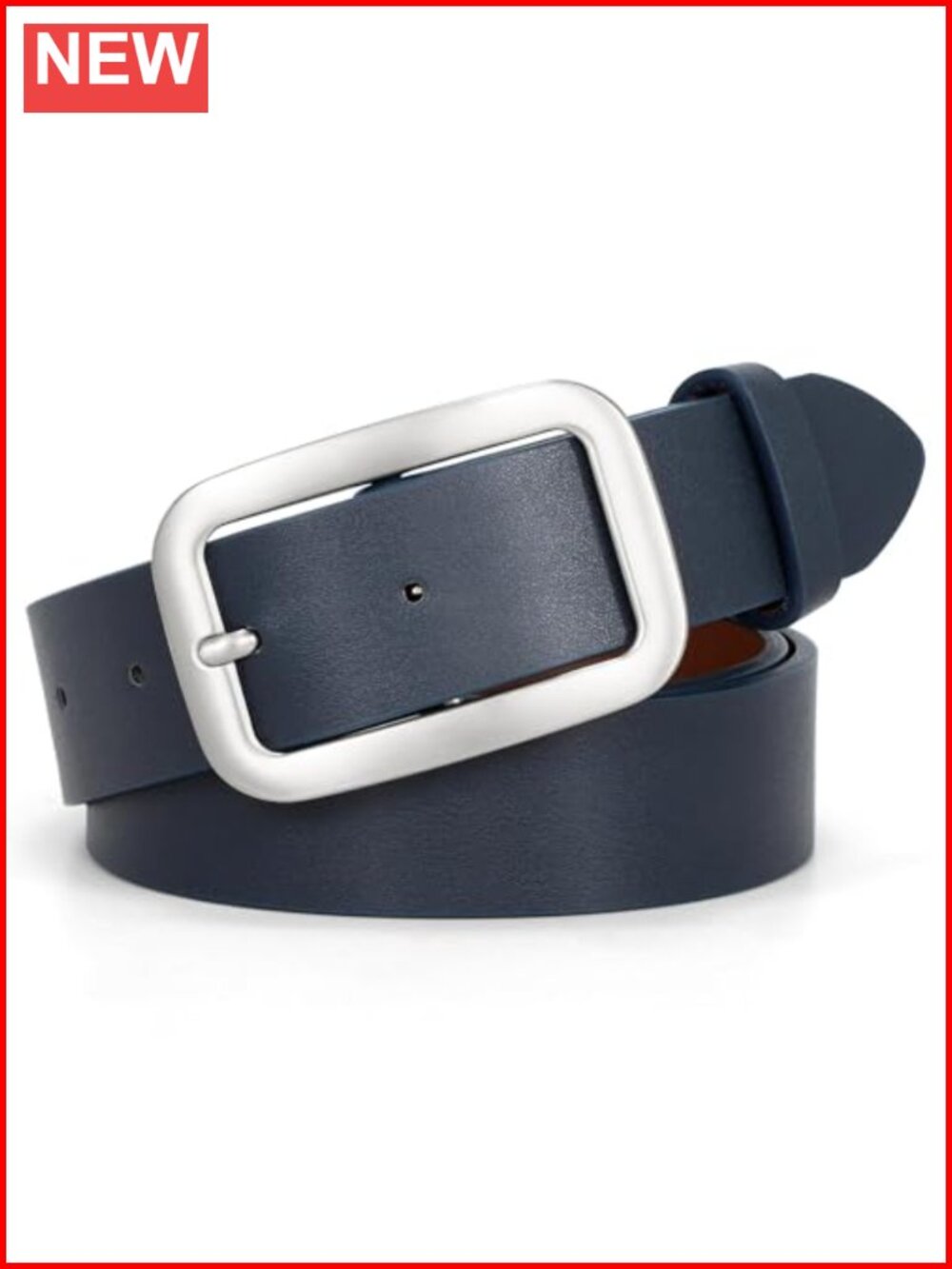 Women's Leather Belt Solid Pin Buckle Casual Dress Jeans Pants Belt
